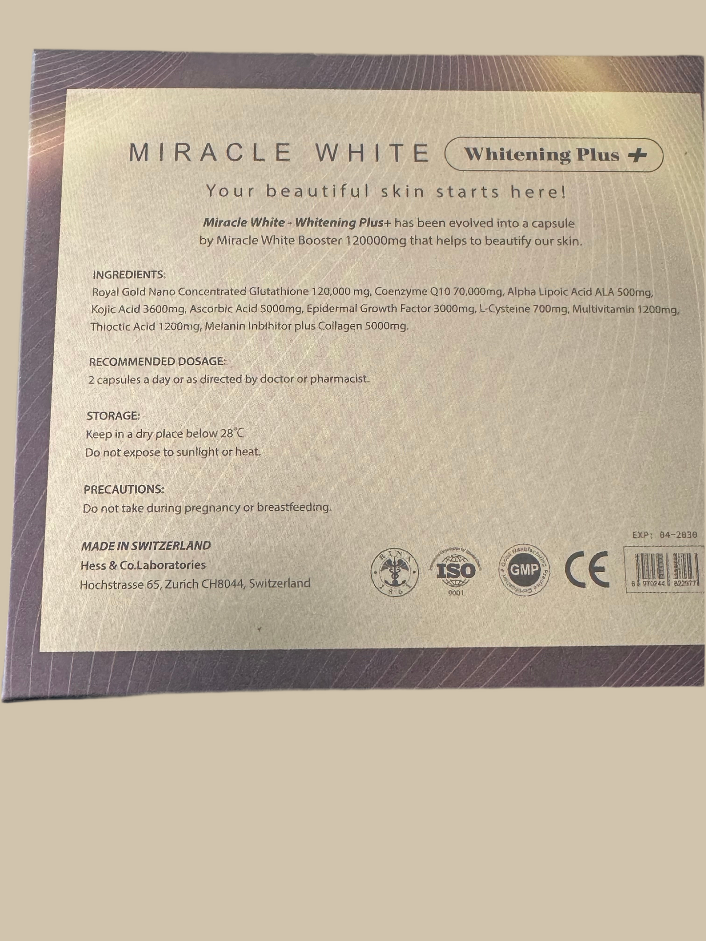 Miracle White whitening plus booster