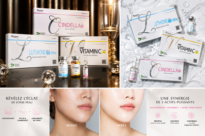 CINDELLA 1200mg pack éclaircissant à base Glutathione, VitamineC et Thioctic Acid