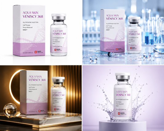 Aqua Skin Veniscy 368 Injection de Glutathion – Thérapie Cellulaire Suisse Avancée au NAD+ pour Éclaircissement et Anti-Âge